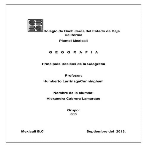 Principios basicos de la geografia