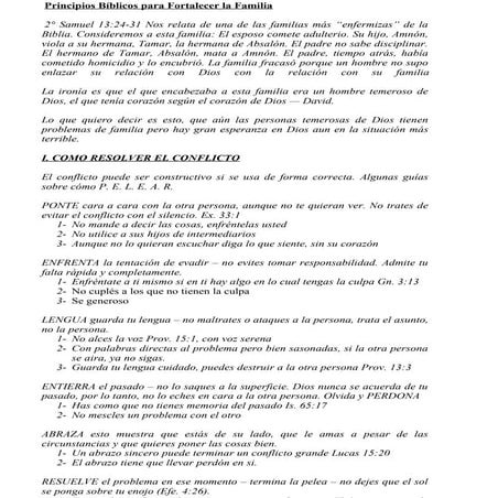 Principios biblicos para fortalecer la familia.bosquejo | DOC