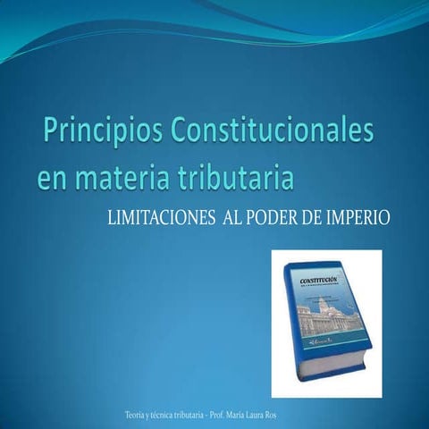 Principios Constitucionales En Materia Tributaria