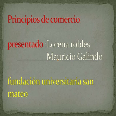 Principios de comercio