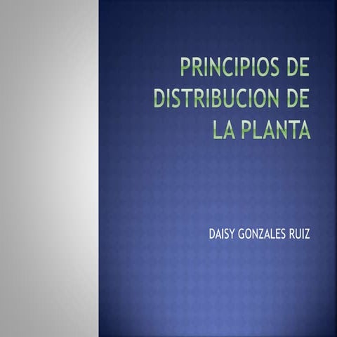 Principios de  distribucion de la planta