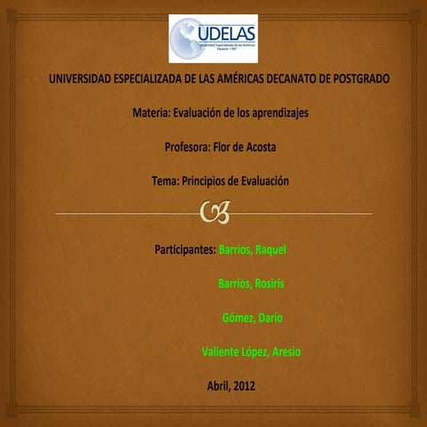 Principios de evaluacion