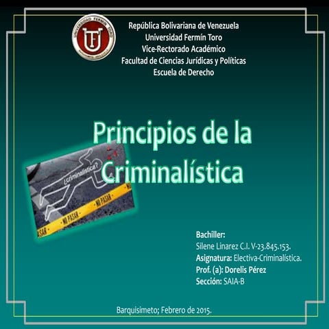Principios de la criminalistica | PPT