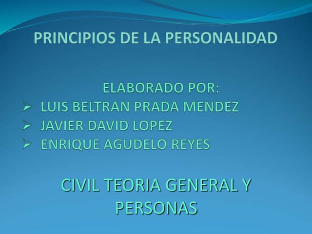 Principios de la personalidad 1