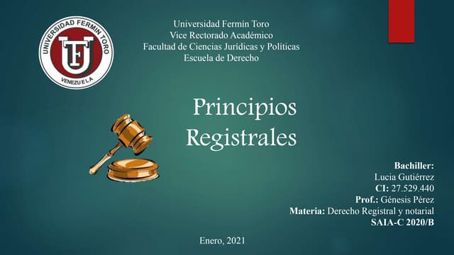 Principios Registrales
