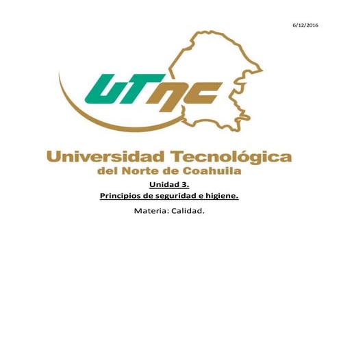 Principios de seguridad e higiene.