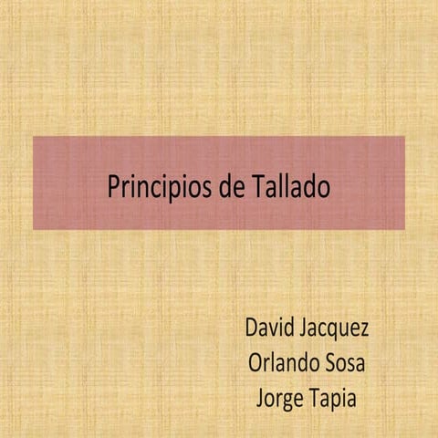 Principios de tallado