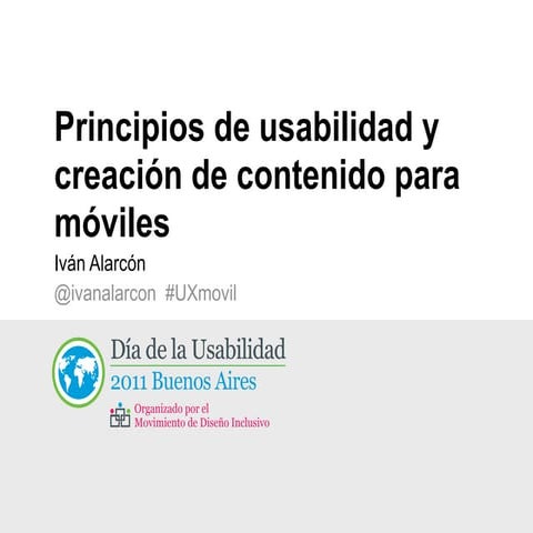 Principios de usabilidad y creación de contenido para móviles