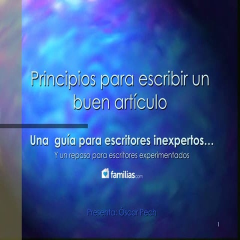 Principios para escribir un buen artículo