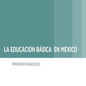 Principios pedagogicos que sustentan el plan de estudios 2011 | DOC