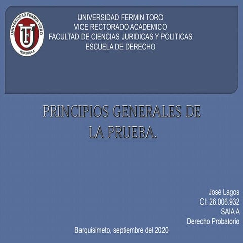 Principios Generales de la Prueba