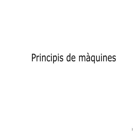Principis de màquines