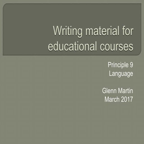 Principle 9 language