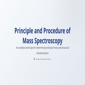 Comprehensive Principles and Applications of Mass Spectrometry in ...