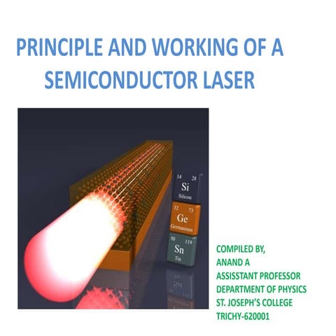 Principle and working of a semiconductor laser