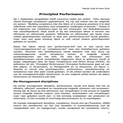 Principled performance