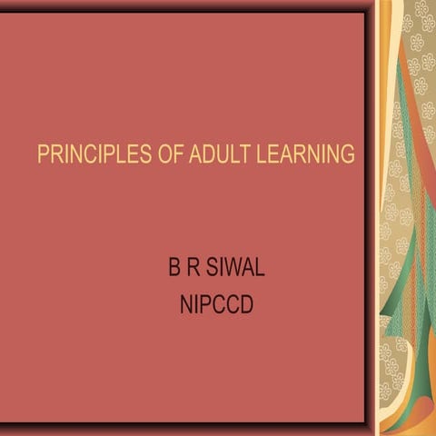 Principle of adult learning