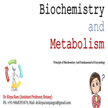 Principle of biochemistry and fundamental of enzymology