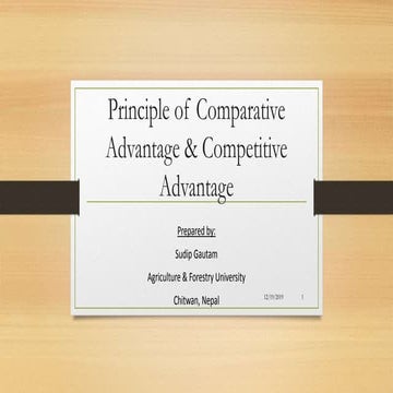 Principle of comparative advantage & competitive advantage