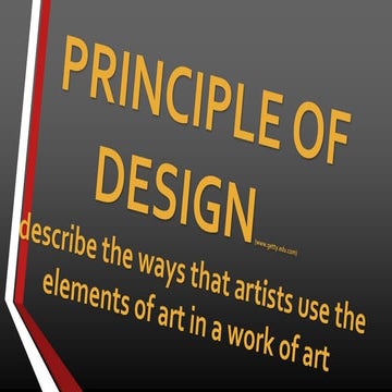 Principle of design