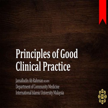 Principle of good clinical practice