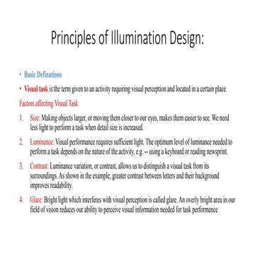 Principle of lumination design