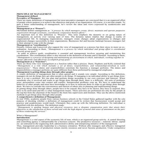 Principle of management