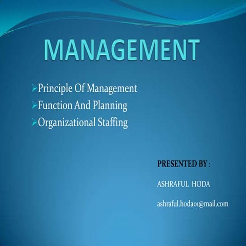 Principle of management