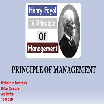 Principle of Management (Henry Fayol)  .PPT