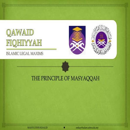 Principle of Masyaqqah