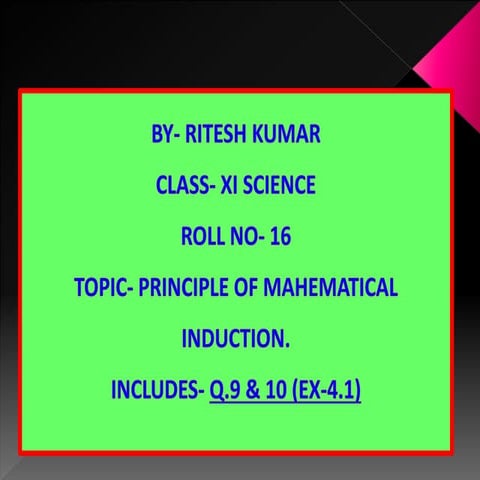 Principle of mathematical induction