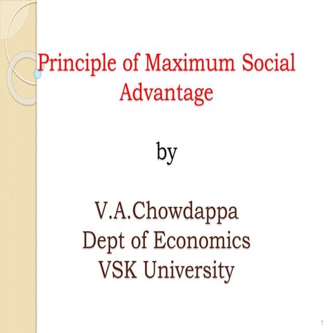 Principle of maximum social advantage