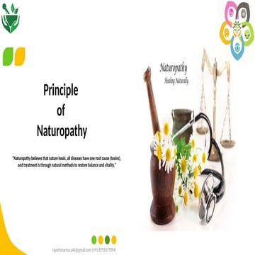 The Principle of Naturopathy Self-healing, toxin removal and balance