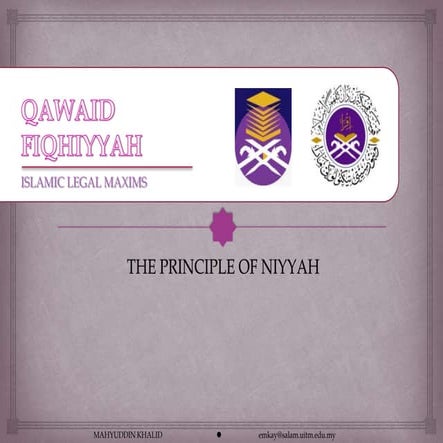 Principle of Niyyah
