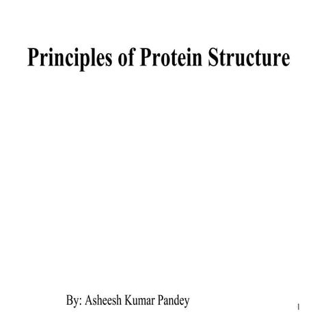 Principle of protein structure and function