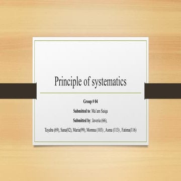 Comprehensive Principles and Approaches of Biological Systematics | PPTX