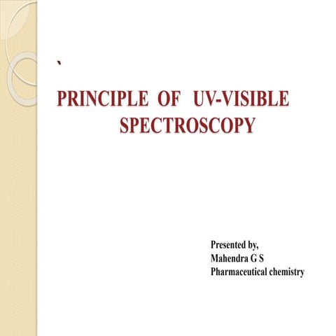 Principle of UV visible Spectroscopy
