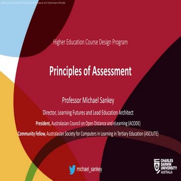 Principles of assessment
