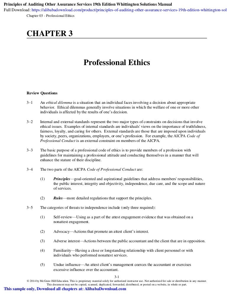 Principles of Auditing Other Assurance Services 19th Edition Whitting…