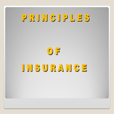 Six Principles of Insurance | PDF