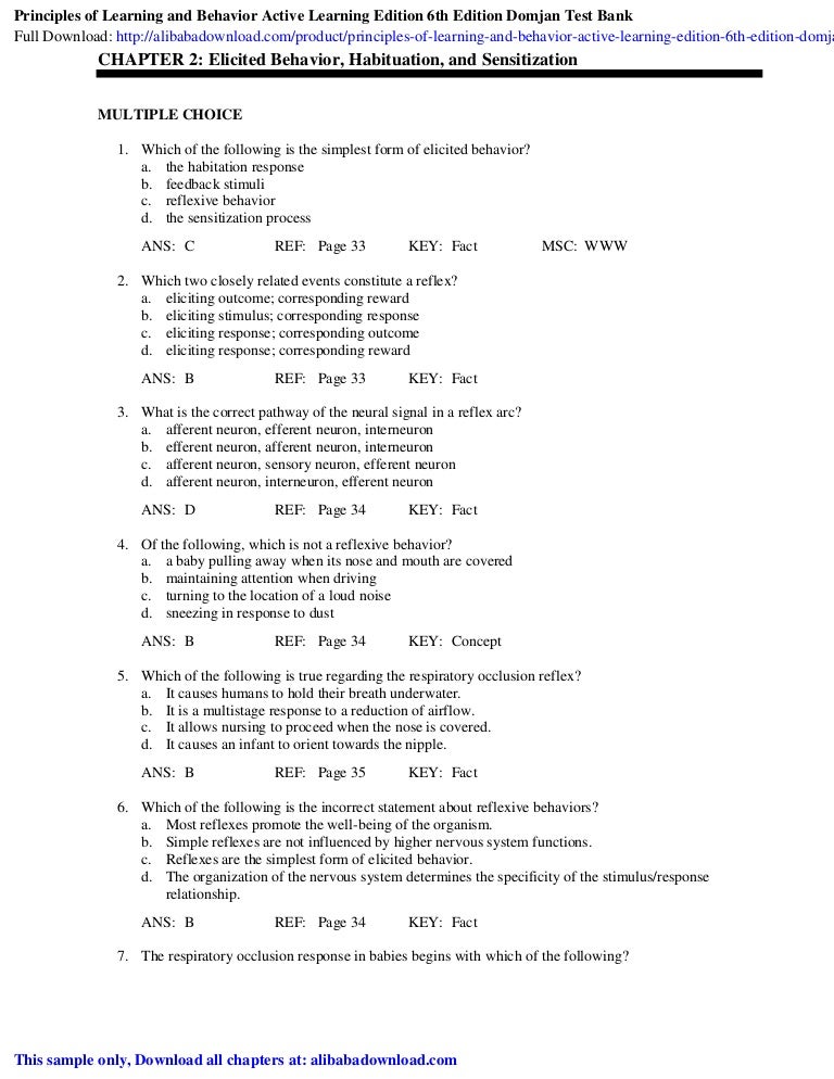 Principles of Learning and Behavior Active Learning Edition 6th Editi…