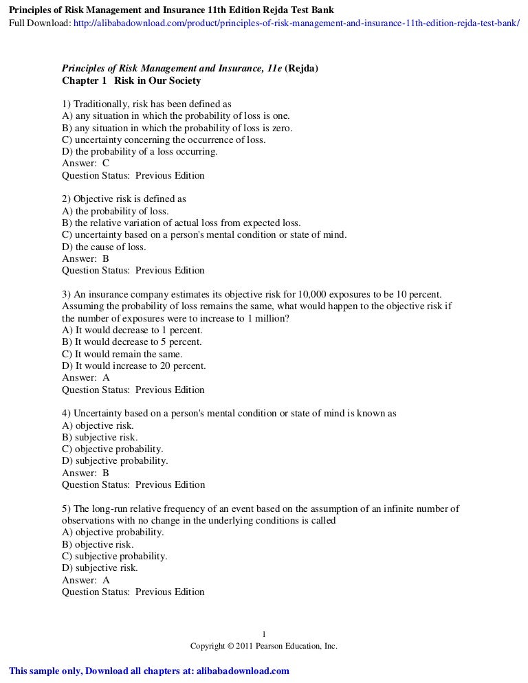 Principles of Risk Management and Insurance 11th Edition