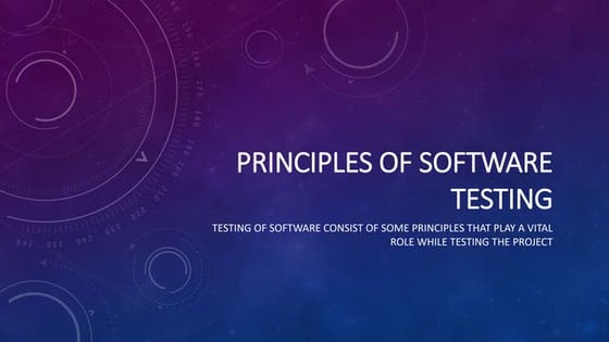 Principles of Software Testing | PPT