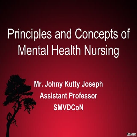 Principles and concepts in mental health