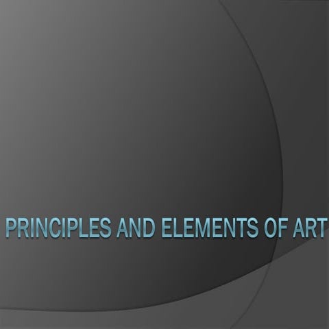 Principles and elements of art