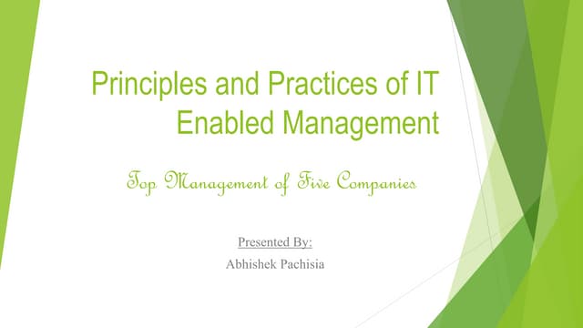 Top Management of 5 recognized comapanies