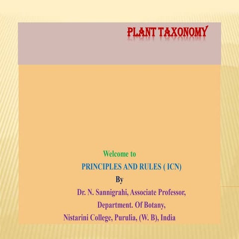 Principles and Rules of ICBN, IBC, The Hisory of ICBN