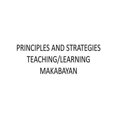 Principles and strategies teaching