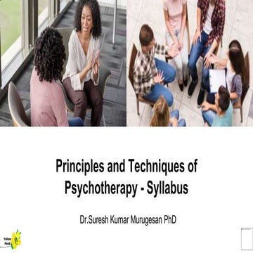 Principles and techniques of psychotherapy   syllabus tnou