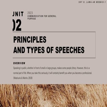 Principles and types of speeches -Sky Lawa-an
